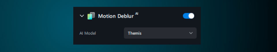 Topaz Video AI 4のモーションブラー設定画面